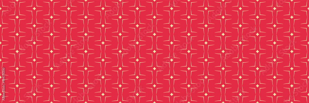 Bright background pattern with simple ornament on a red background. Seamless background for wallpaper, textures. Vector illustration.