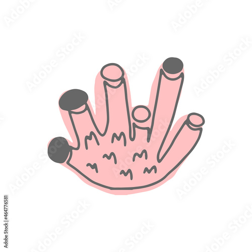 Doodle coral sea in hand drawn style on white background. Coral design vector illustration isolated.