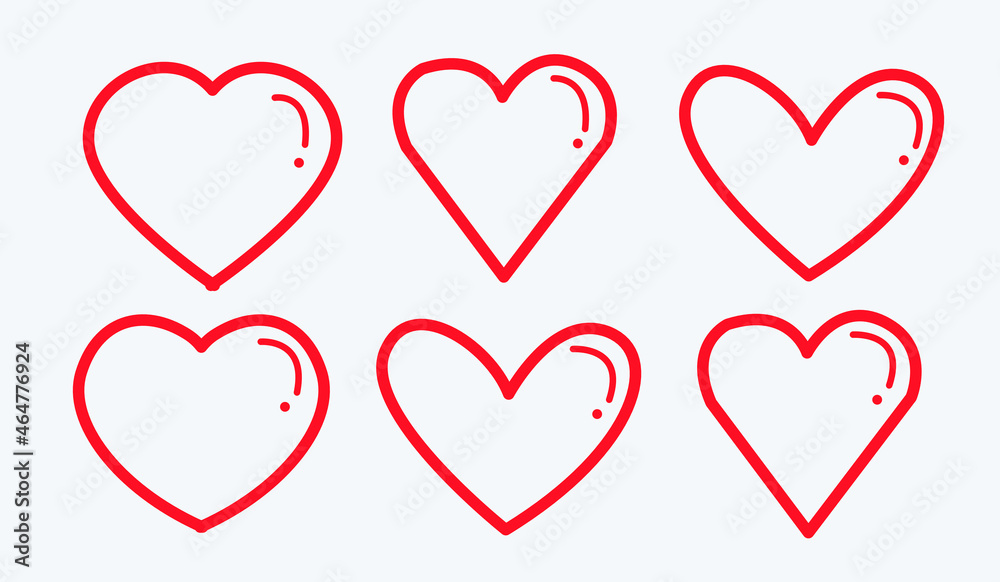 
Collection of heart illustrations, Valentine's Day, Love symbol icon set, love symbol 
vector, posters, cards.