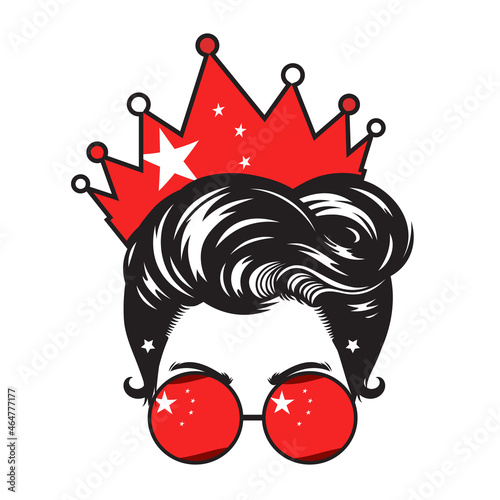 Mom China Crown Head design on white background. vector illustration.