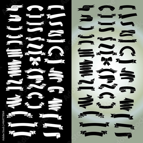 set of premium retro vintage badge ribbon logo design vector template