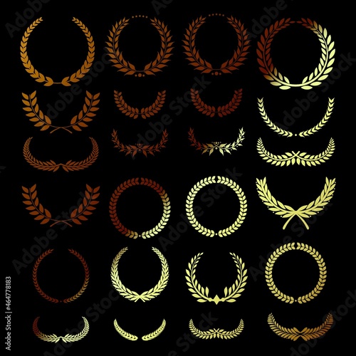 set of premium retro vintage badge ribbon logo design vector template