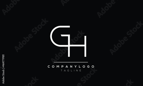 Abstract Letter Initial GH HG Vector Logo Design Template