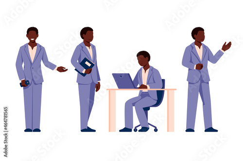 African american guy employee in office