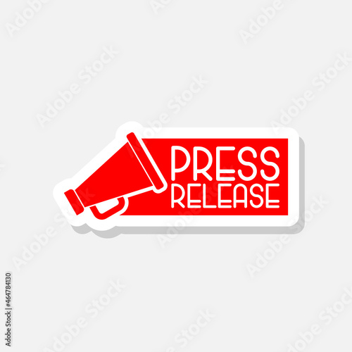 Press release sticker icon isolated on white background