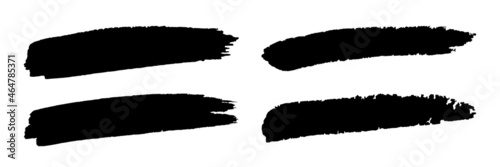 Grunge black watercolor brush stroke set. Paintbrush stroke. Brush smear. Hand drawn brushstroke. Vector illusrtation