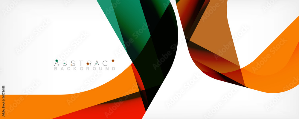 Minimal abstract background - color overlapping shapes on white with shadow lines. Vector Illustration For Wallpaper, Banner, Background, Landing Page Minimal abstract background - color overlapping shapes on white with shadow lines. Vector Illustration For Wallpaper, Banner, Background, Landing Page