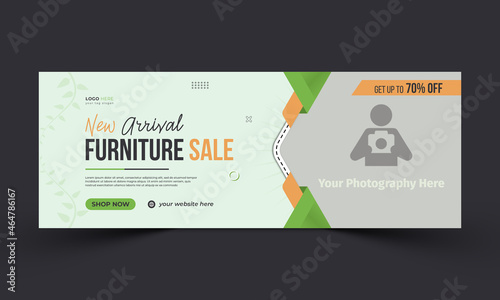 furniture sale social media facebook cover and web banner template