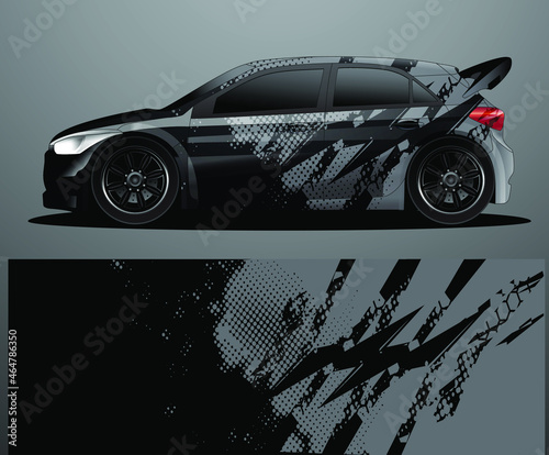Rally car decal graphic wrap vector, abstract background
