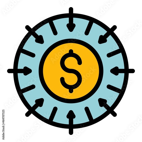 Crowdfunding icon. Outline crowdfunding vector icon color flat isolated