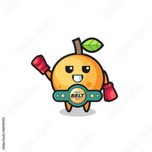 orange fruit boxer mascot character