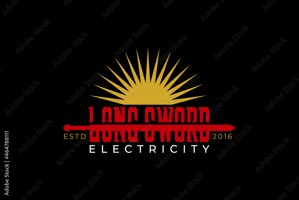 Fototapeta premium Solar panels vintage style logo Design Vector 