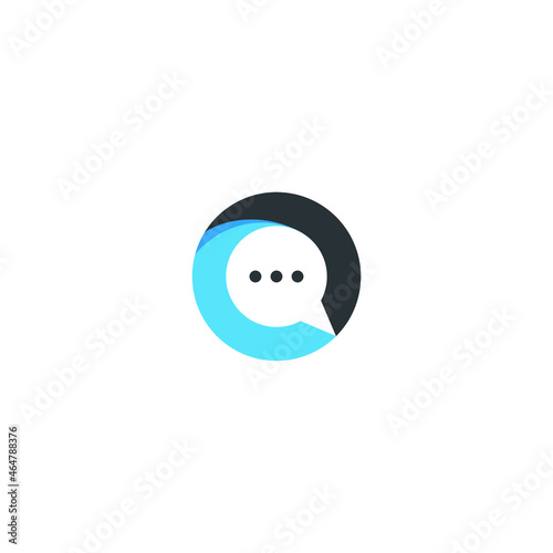 Letter O chat communication logo design template