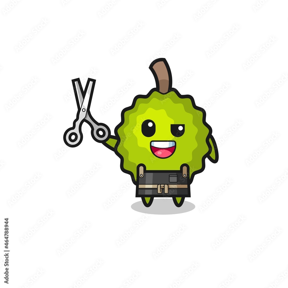 durian character as barbershop mascot durian character as barbershop mascot