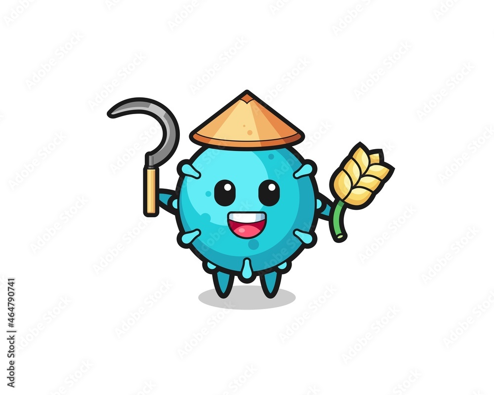 virus Asian farmer holding paddy