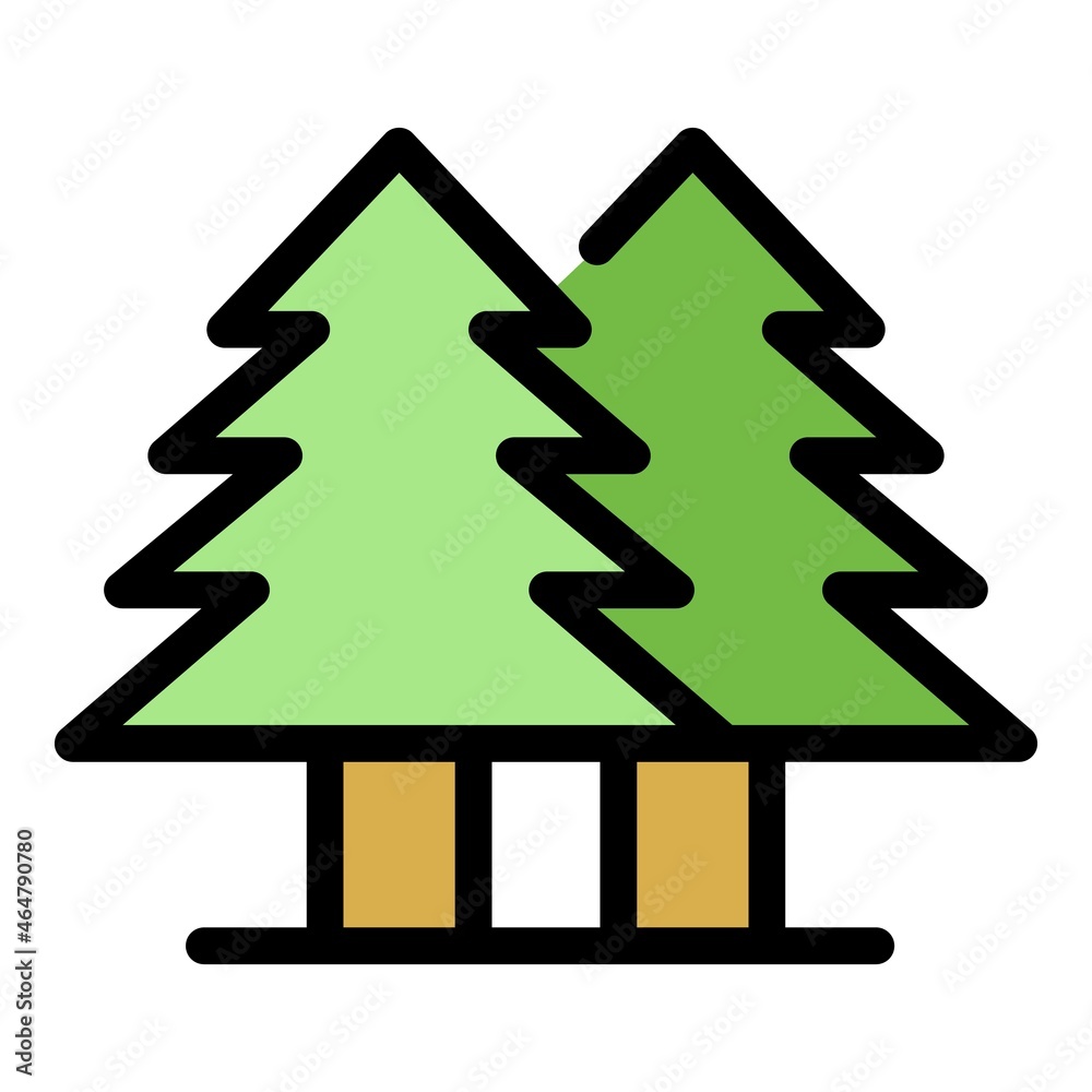 Fototapeta premium Fir tree forest icon. Outline of fir tree forest vector icon thin line color flat isolated