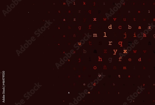 Dark red vector layout with latin alphabet.