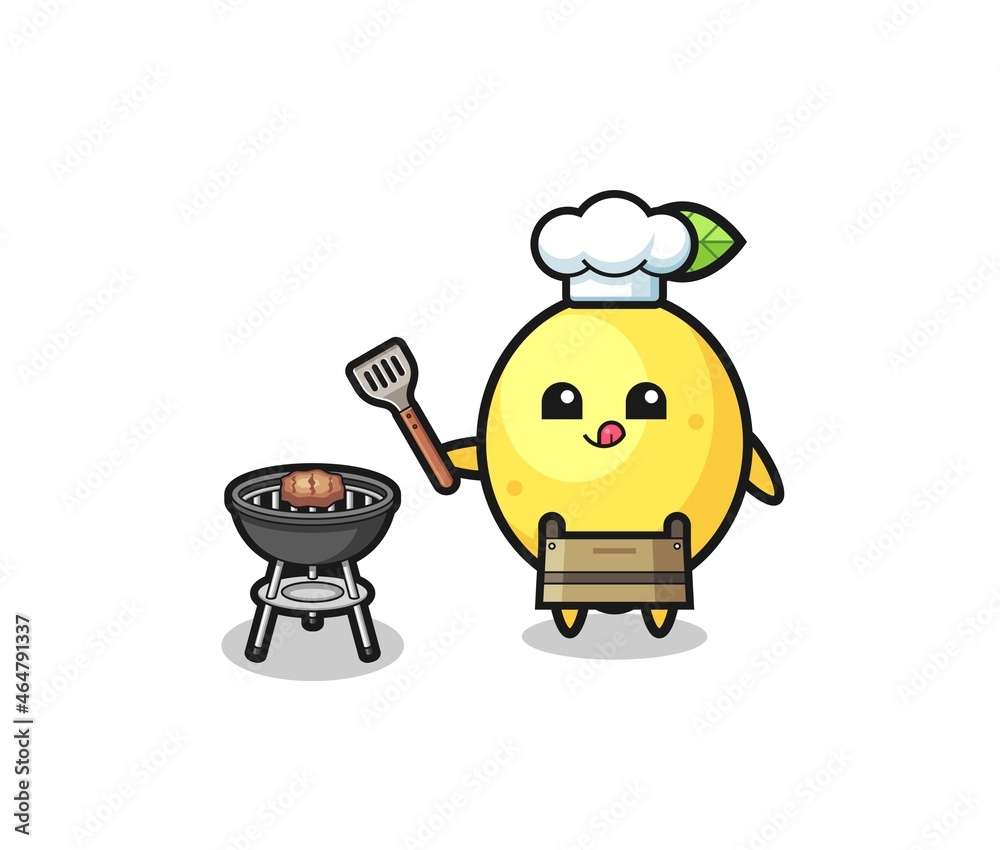 lemon barbeque chef with a grill lemon barbeque chef with a grill