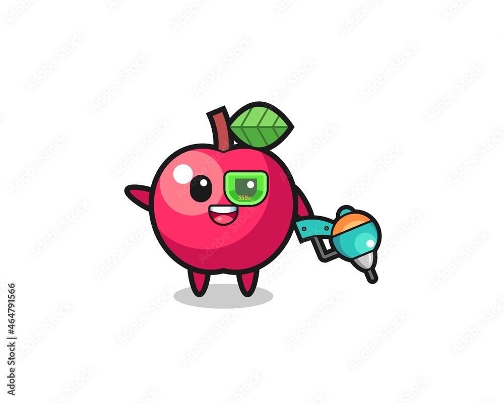 apple cartoon as future warrior mascot apple cartoon as future warrior mascot