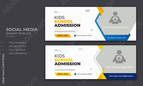 school admission social media facebook cover and web banner template