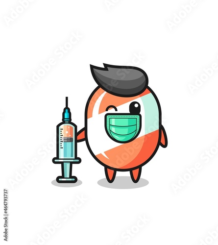 candy mascot as vaccinator