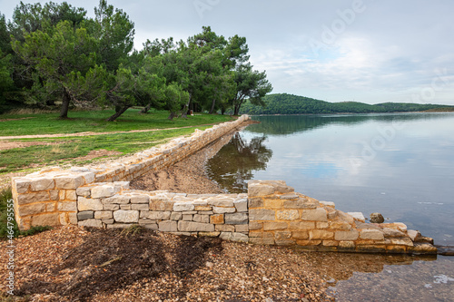 Ruins of ancient sea port in Medulin, Archaeological Park Vižula, Istria, Croatia