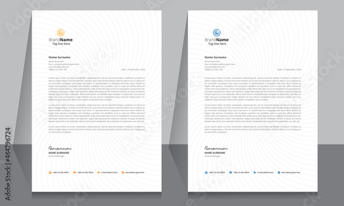 Letterhead format template, business style letterhead design template. Company letterhead template designs.
