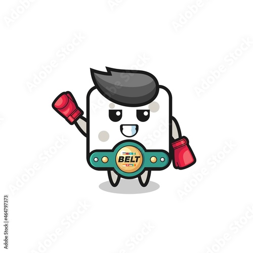 Fototapeta Naklejka Na Ścianę i Meble -  sugar cube boxer mascot character