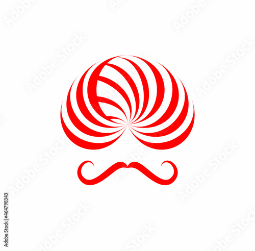 Rajasthani muchad man with red pagdi vector. photo