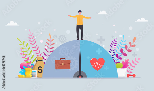 Emotional balance and achieving maximum business productivity. Concept balance at work and in rest.