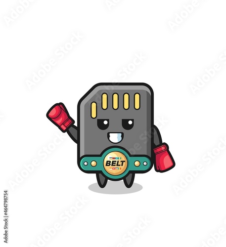 memory card boxer mascot character