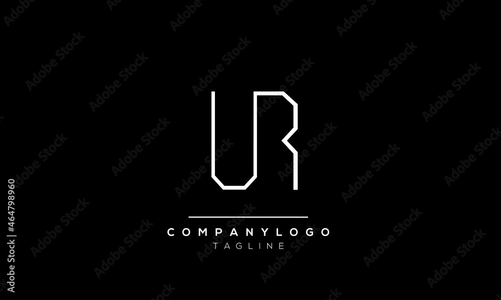 Abstract Letter Initial ur ru Vector Logo Design Template
