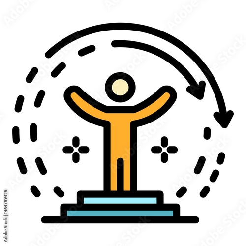 Lider life skills icon. Outline lider life skills vector icon color flat isolated