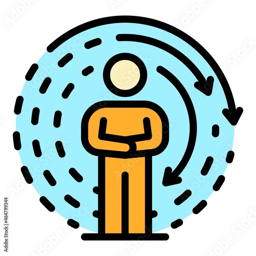 Calm life skills icon. Outline calm life skills vector icon color flat isolated