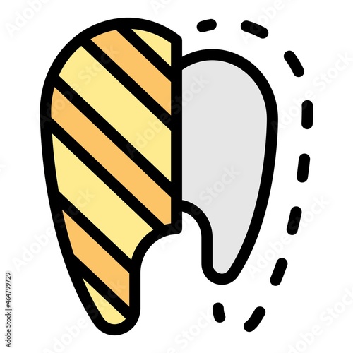 Denture marking icon. Outline denture marking vector icon color flat isolated