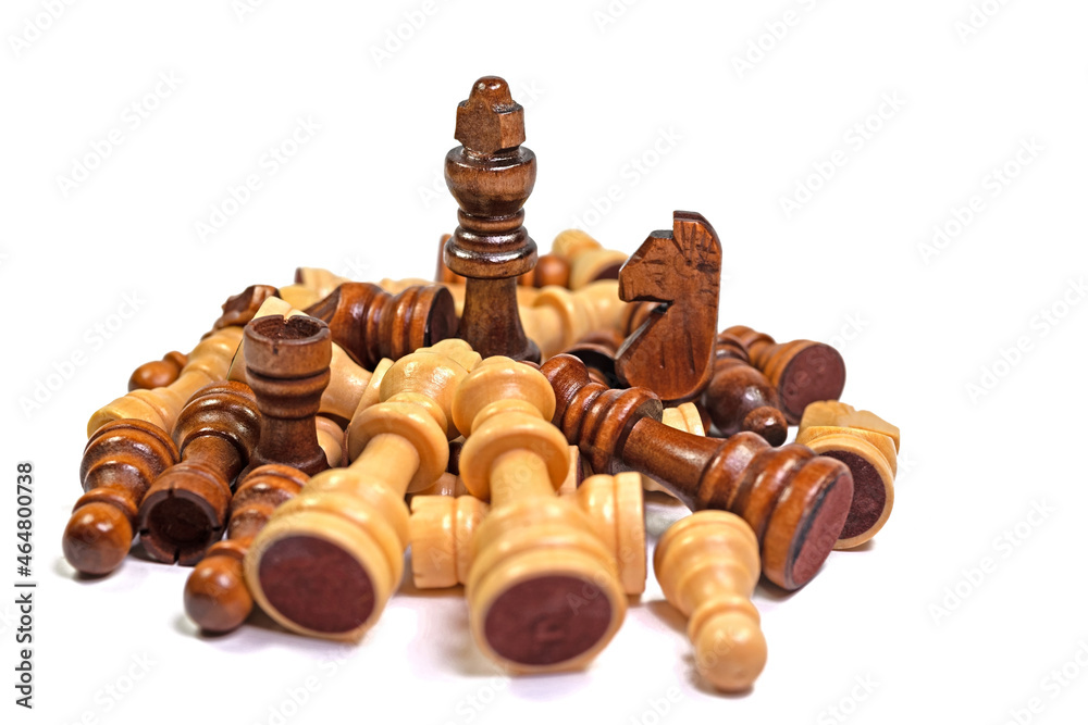 Schachfiguren vor weißem Hintergrund Schachfiguren vor weißem Hintergrund