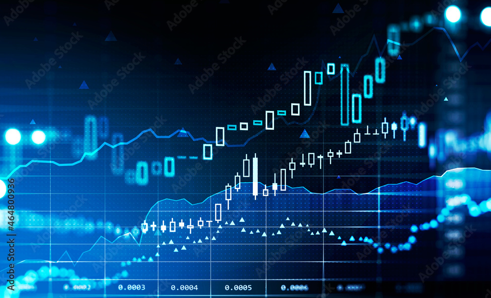 Financial chart and rising graph with lines and numbers Financial chart and rising graph with lines and numbers