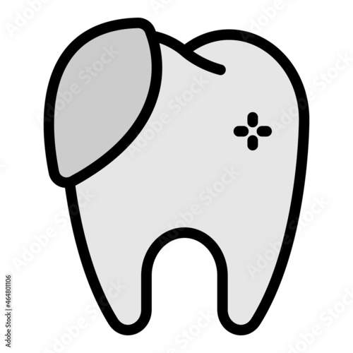 Dental fillings icon. Outline dental fillings vector icon color flat isolated