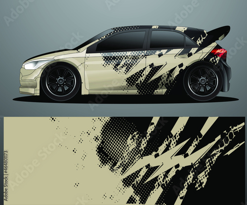 Rally car decal graphic wrap vector, abstract background