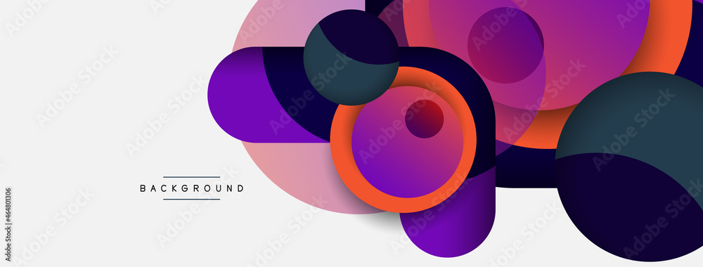 Vector round shapes circles minimal geometric background. Vector illustration for wallpaper banner background or landing page Vector round shapes circles minimal geometric background. Vector illustration for wallpaper banner background or landing page