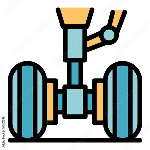 Wheel aircraft repair icon. Outline wheel aircraft repair vector icon color flat isolated
