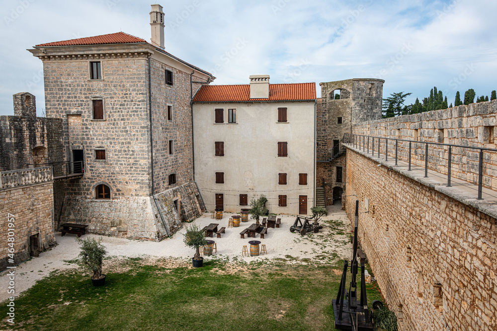 Grimani-Morosini Castle in Svetvinčenat Central Istria. The stone castle Grimani, the best preserved castle on the peninsula of Istria and the largest Svetvinčenat building