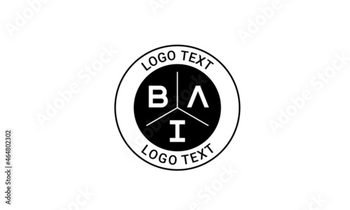  Vintage Retro BAI Letters Logo  Vector Stamp