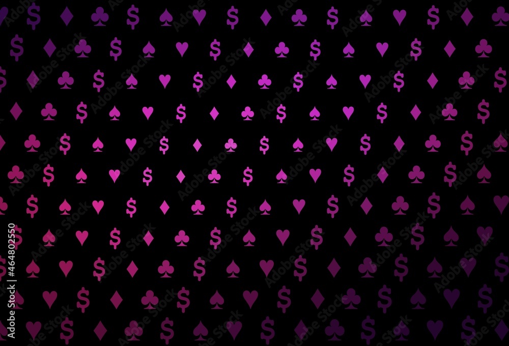 Dark pink vector pattern with symbol of cards. Dark pink vector pattern with symbol of cards.