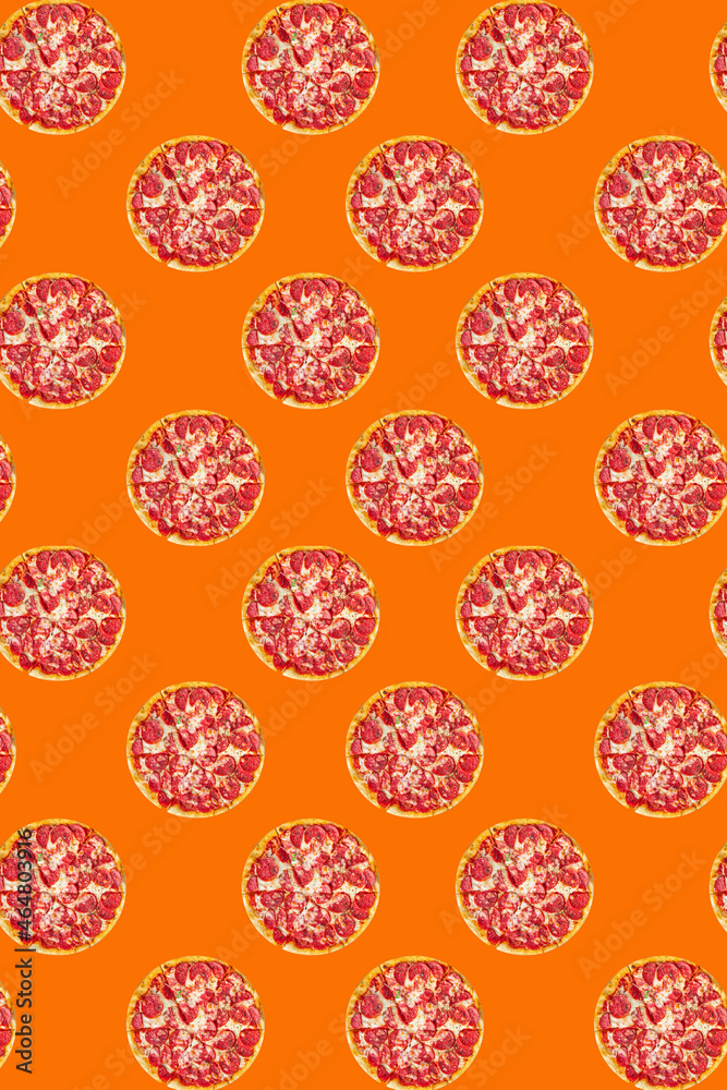 Pizza salami sausage pizza pepperoni fast food cheese, tomato sauce, dough Takeaway fresh meal snack on the table copy space food background pattern rustic Pizza salami sausage pizza pepperoni fast food cheese, tomato sauce, dough Takeaway fresh meal snack on the table copy space food background pattern rustic
