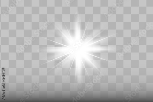 Glowing white Light effect. Vector illustration