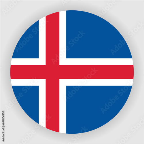 Iceland Flat Rounded Country Flag button Icon
