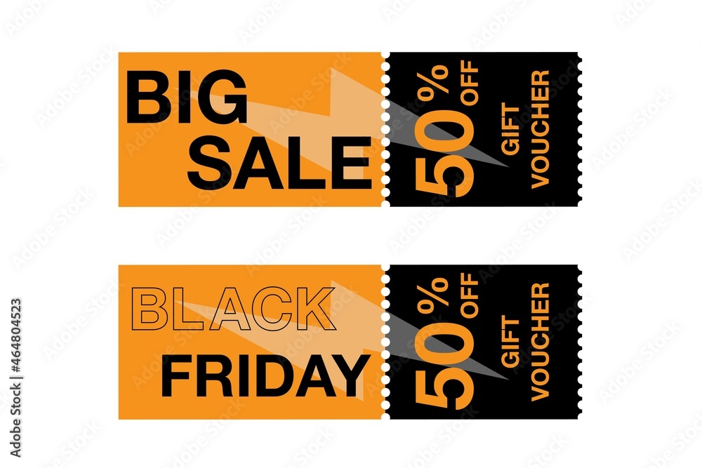 Discount coupon. Black Friday Big sale. Vector illustration Discount coupon. Black Friday Big sale. Vector illustration