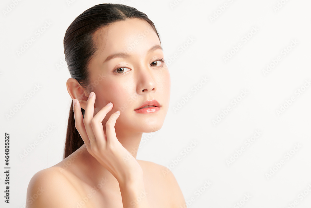Beautiful young asian woman with clean fresh skin on white background, Face care, Facial treatment, Cosmetology, beauty and spa, Asian women portrait. Beautiful young asian woman with clean fresh skin on white background, Face care, Facial treatment, Cosmetology, beauty and spa, Asian women portrait.