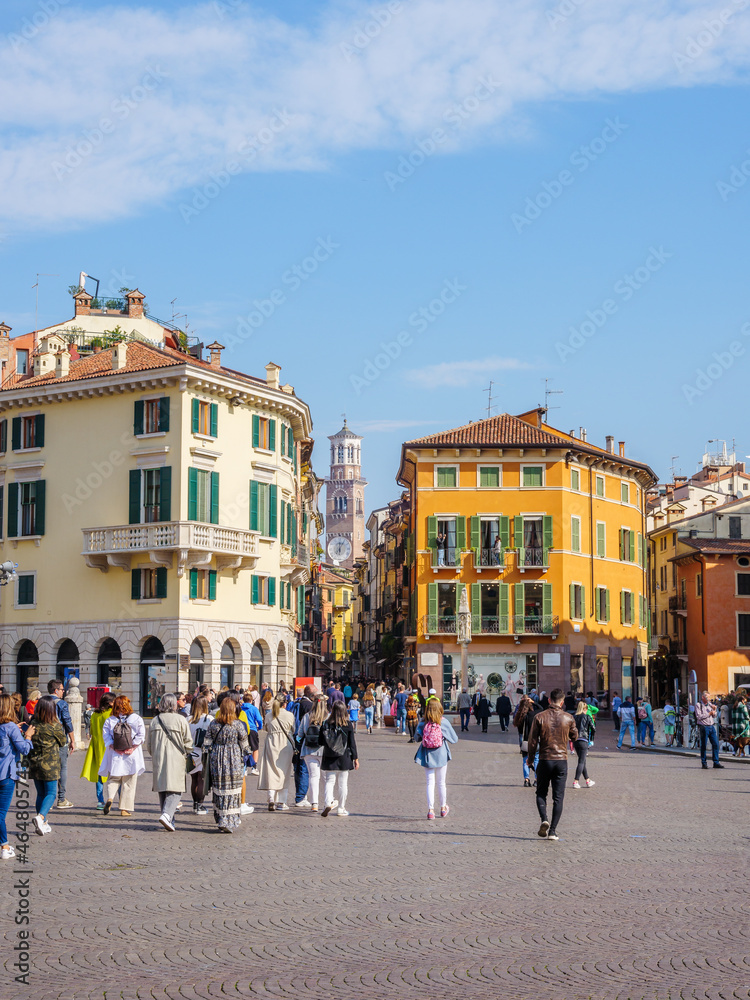 Verona city center with beautiful houses and alleys